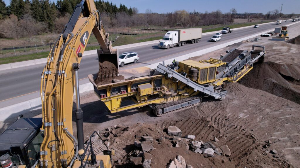 Hwy 401 Expansion Project Excavator