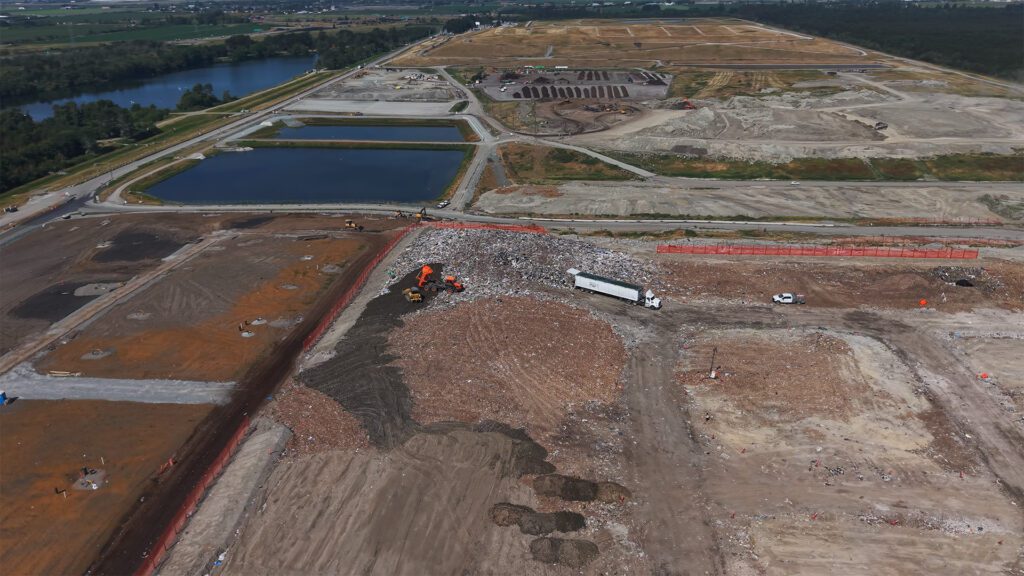 Drone photo of the Vancouver Landfill, taken June 2026.